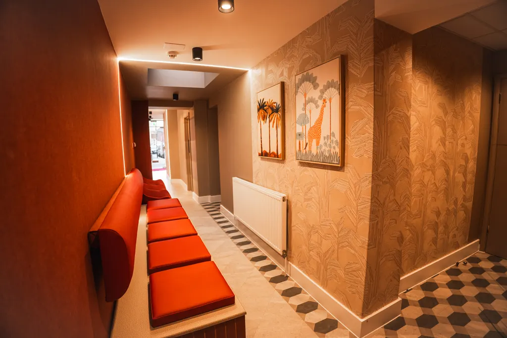 The Pearly Whites waiting area and corridor