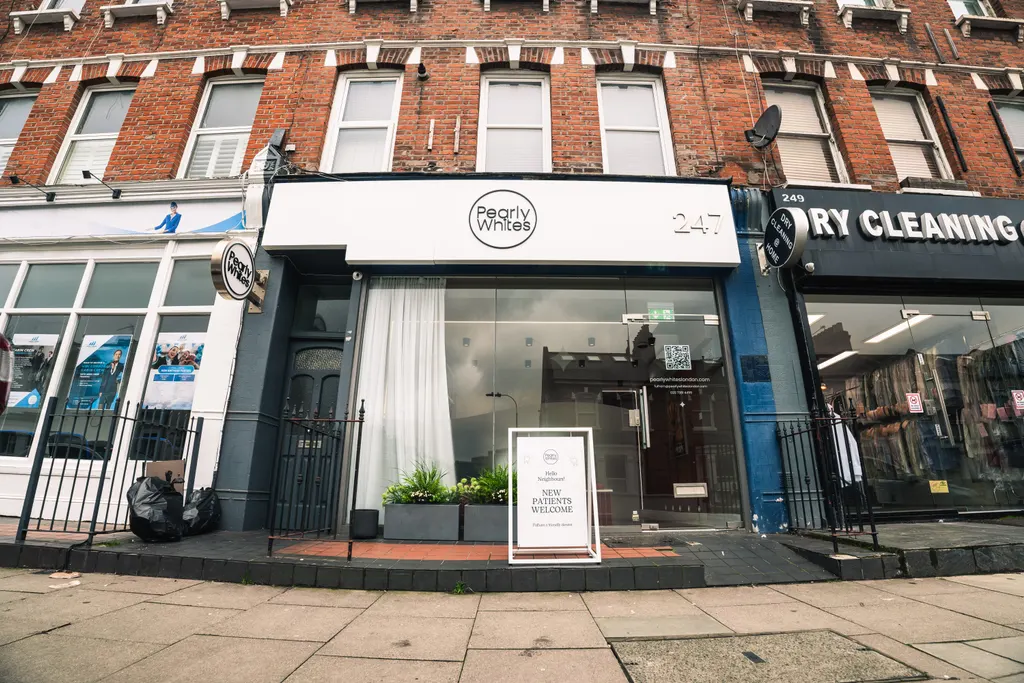 The Pearly Whites shopfront on Munster Road, Fulham