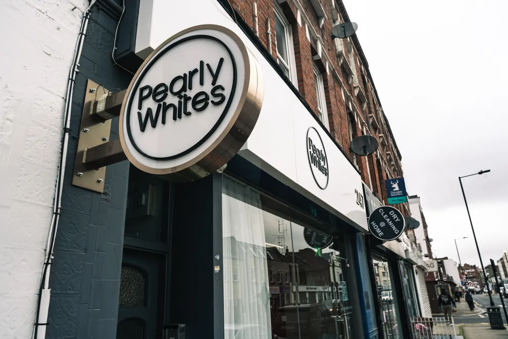 The Pearly Whites shopfront on Munster Road, Fulham